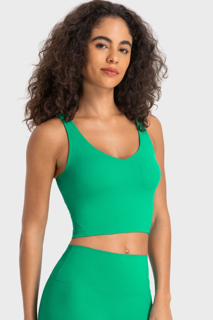 V-Neck Crop Sports Bra