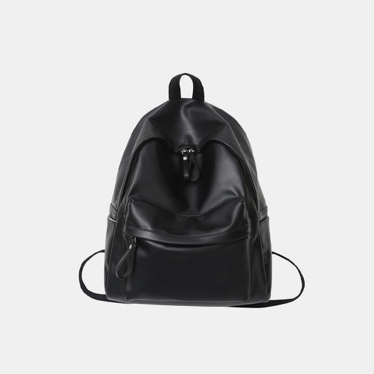 Vegan Leather Zip Backpack