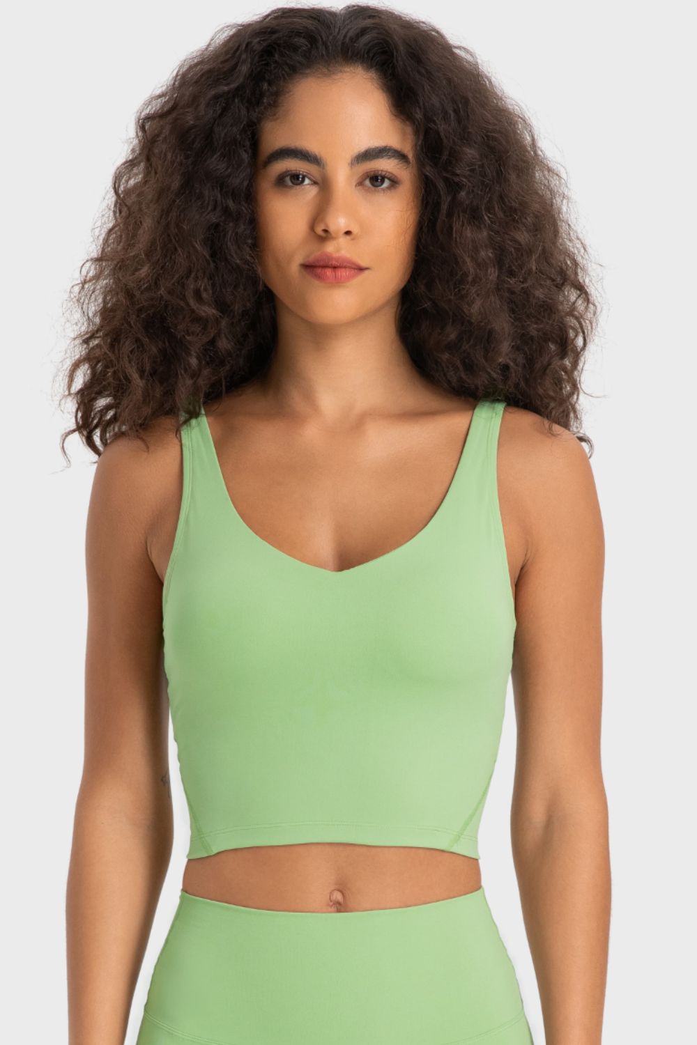 V-Neck Crop Sports Bra