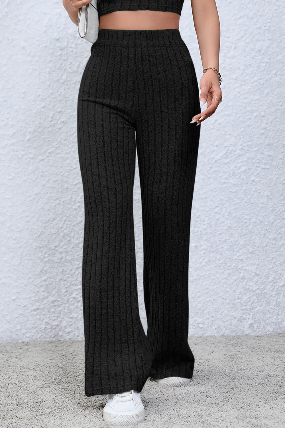 Bae Ribbed High Waist Flare Pants