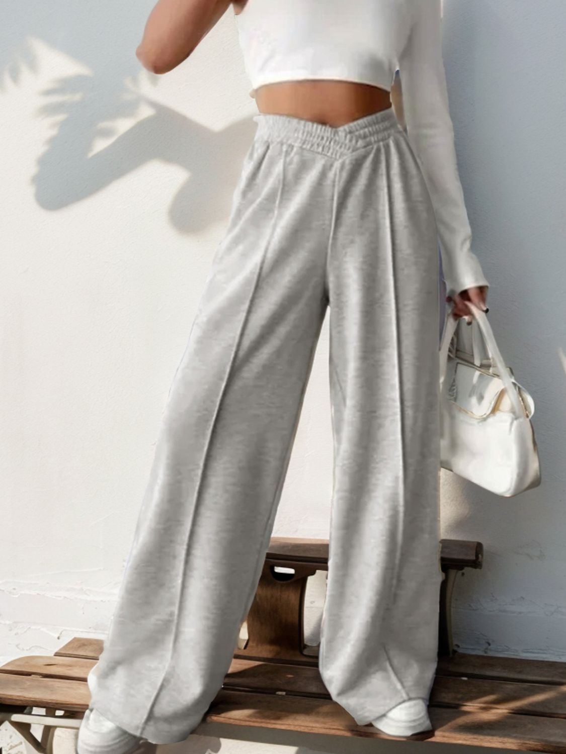 Relax Waist Wide Leg Pants