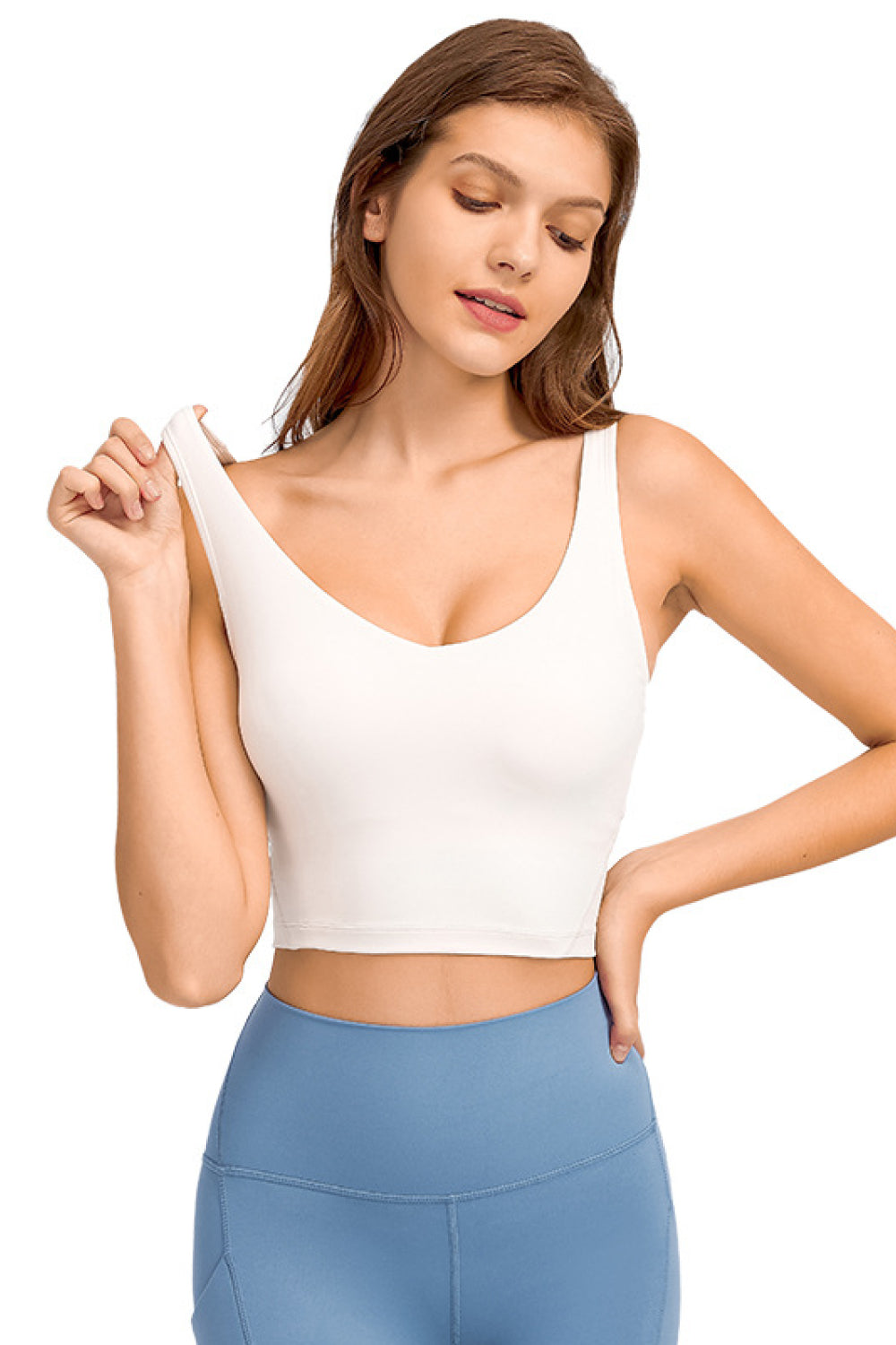 V-Neck Crop Sports Bra