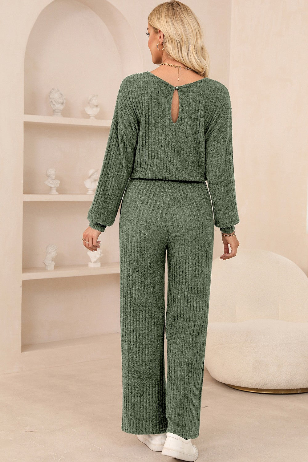 Crew Neck Knit Jumpsuit