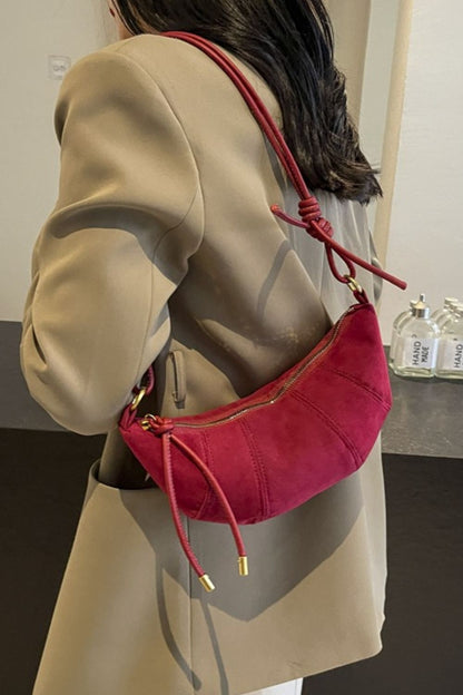 Croissant Suede Shoulder Bag