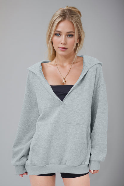 V-Neck Oversized Hoodie