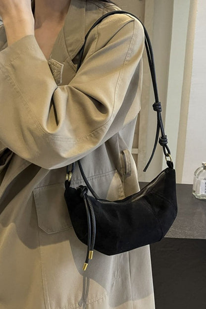 Croissant Suede Shoulder Bag