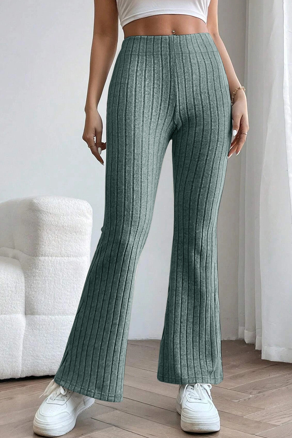 Bae Ribbed High Waist Flare Pants