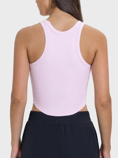 Crew Neck Ribbed Racerback Active Tank