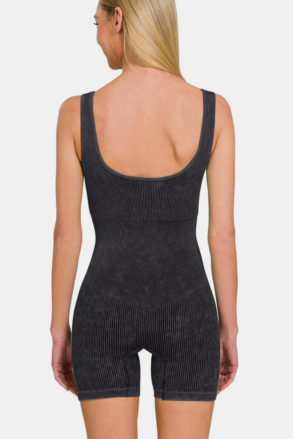 Washed Ribbed Romper