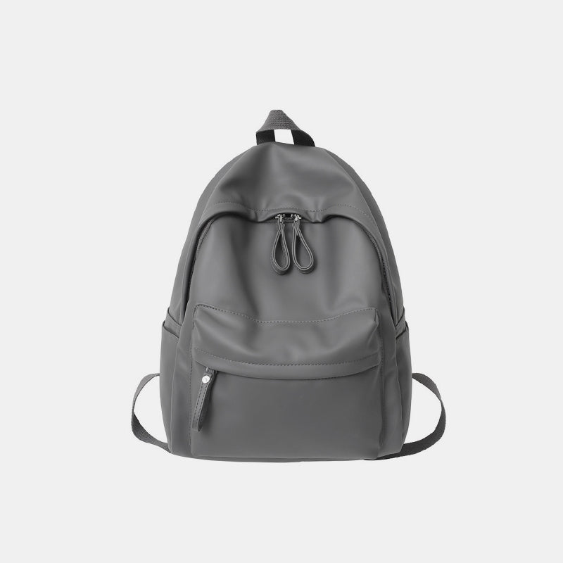 Vegan Leather Zip Backpack