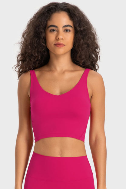 V-Neck Crop Sports Bra