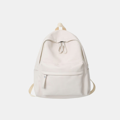 Vegan Leather Zip Backpack