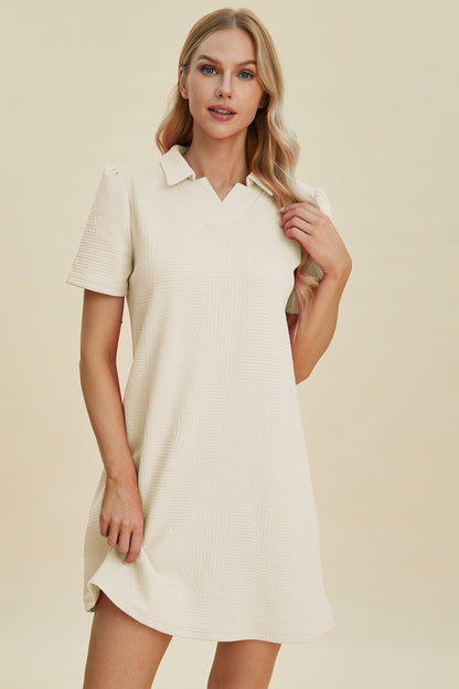 Pattern Texture Short Sleeve Dress