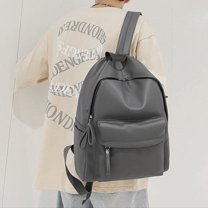 Vegan Leather Zip Backpack