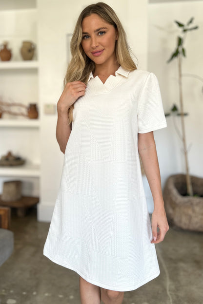 Pattern Texture Short Sleeve Dress