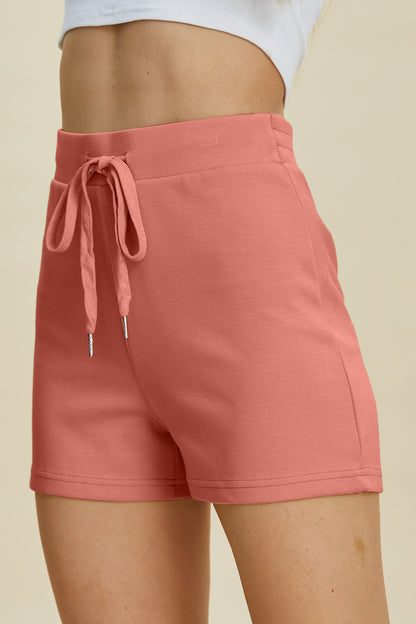 Bae Scuba Drawstring High Waist Shorts