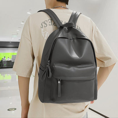 Vegan Leather Zip Backpack