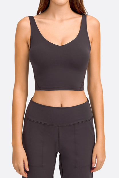 V-Neck Crop Sports Bra