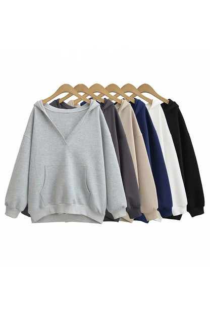 V-Neck Oversized Hoodie