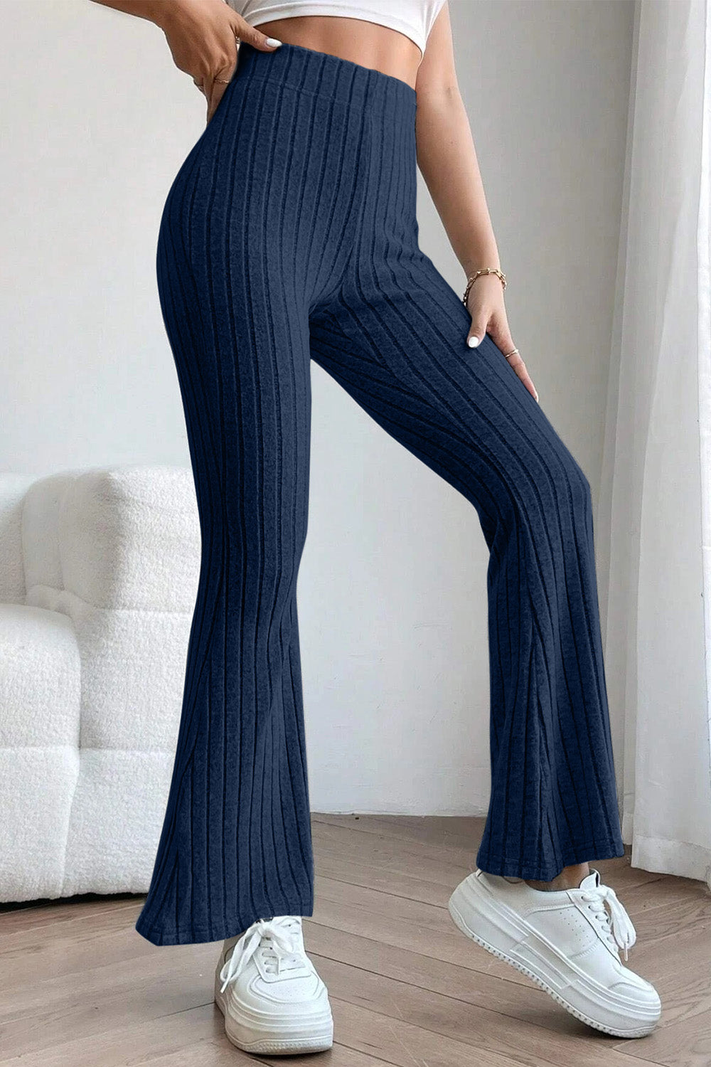 Bae Ribbed High Waist Flare Pants