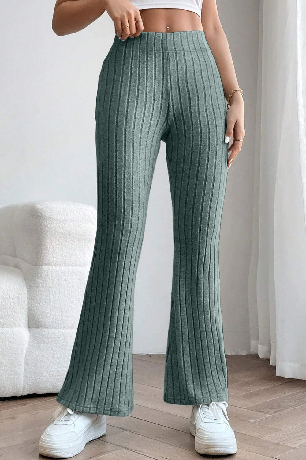 Bae Ribbed High Waist Flare Pants