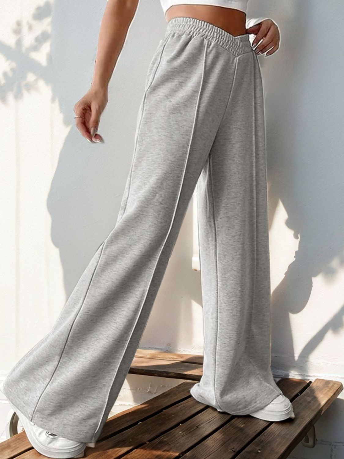 Relax Waist Wide Leg Pants