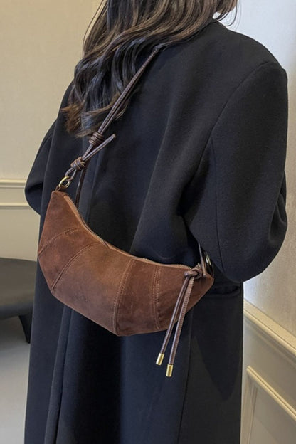 Croissant Suede Shoulder Bag