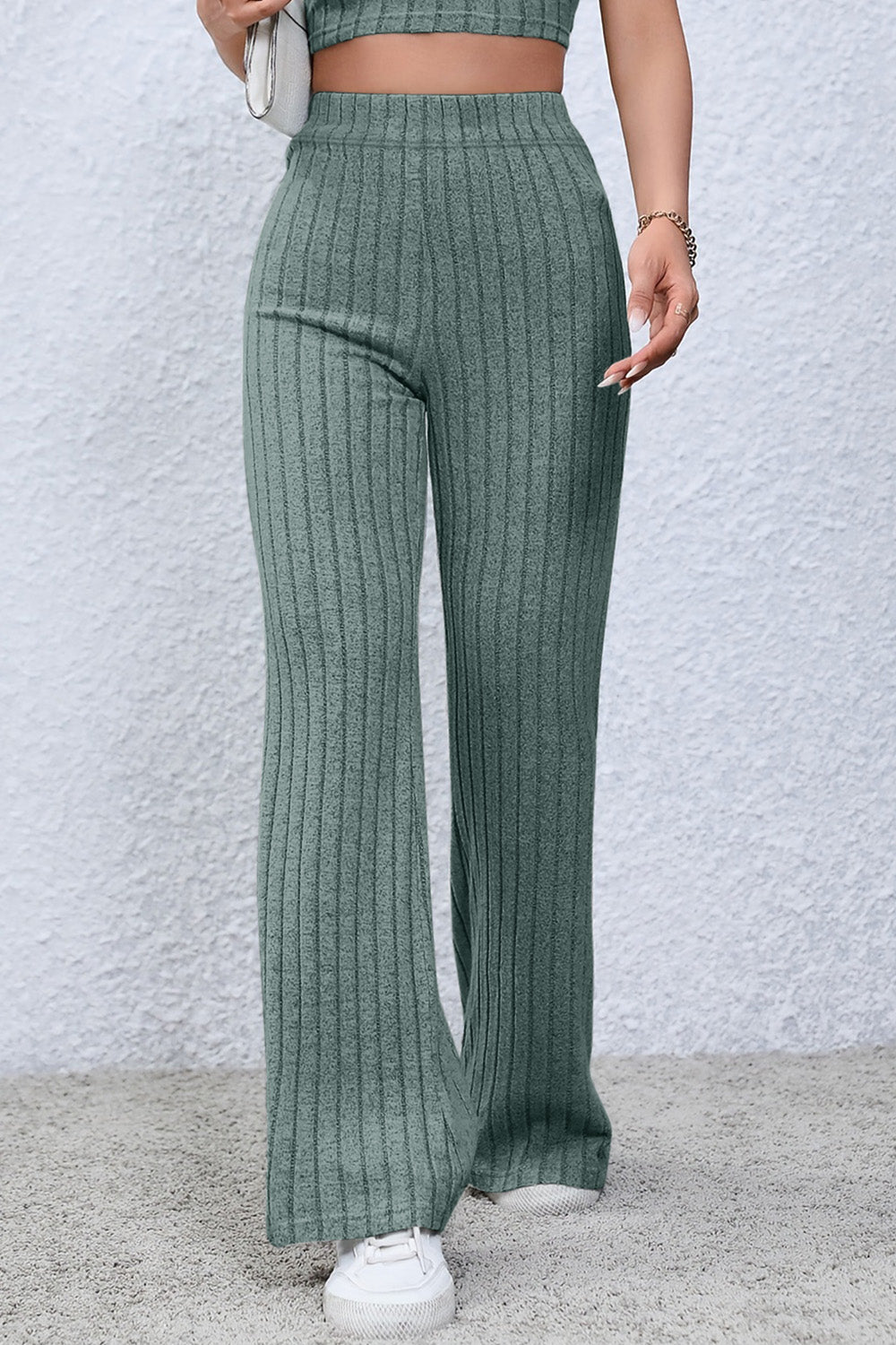 Bae Ribbed High Waist Flare Pants