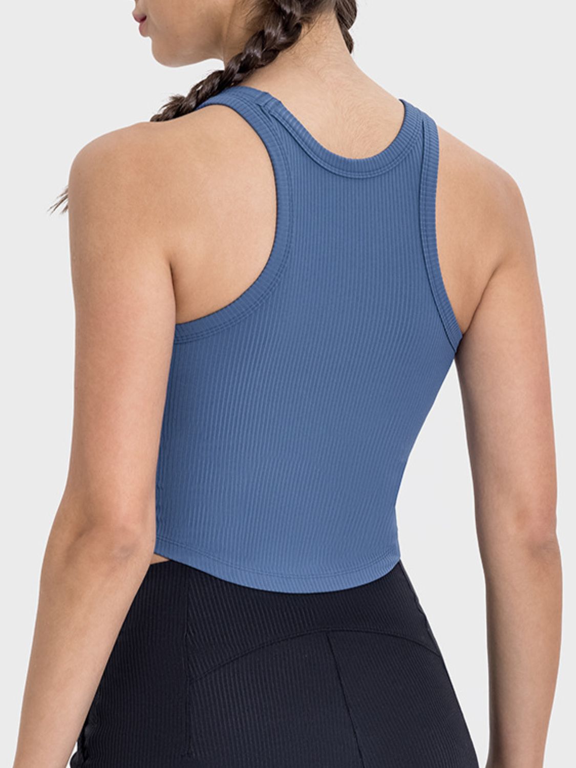 Crew Neck Ribbed Racerback Active Tank