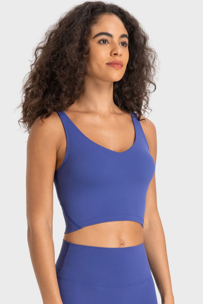 V-Neck Crop Sports Bra