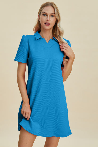 Pattern Texture Short Sleeve Dress