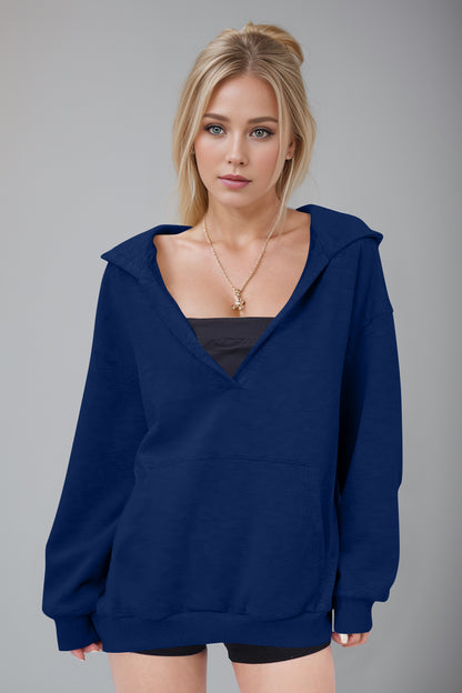 V-Neck Oversized Hoodie