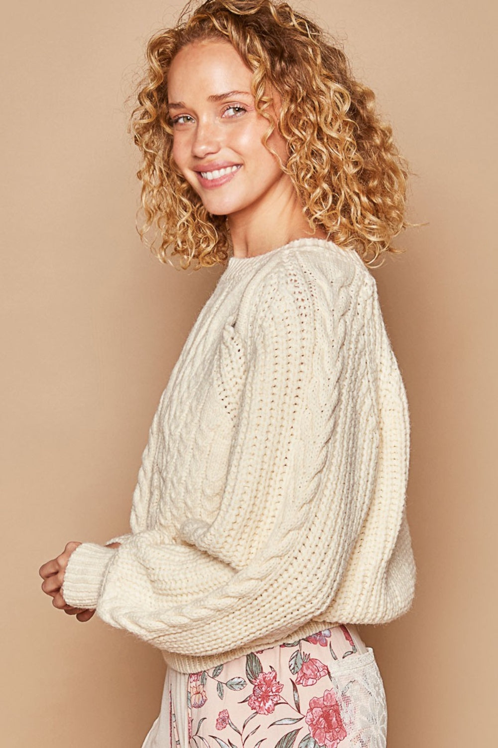 Cable Knit Long Sleeve Sweater