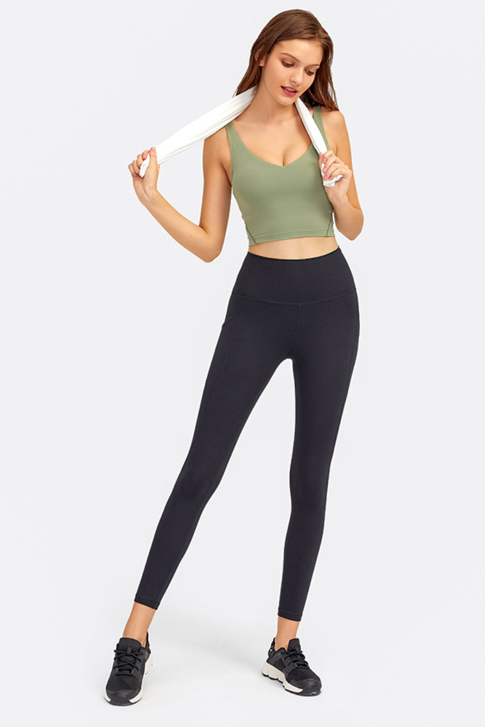 V-Neck Crop Sports Bra