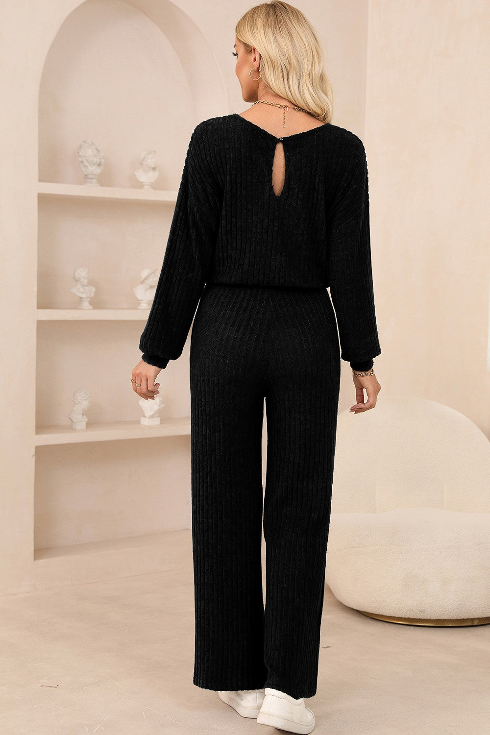 Crew Neck Knit Jumpsuit