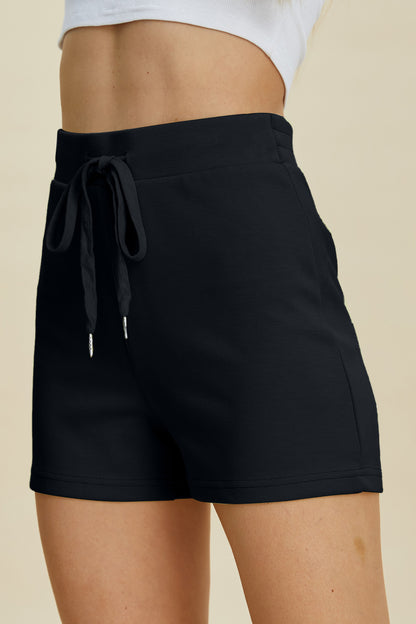 Bae Scuba Drawstring High Waist Shorts