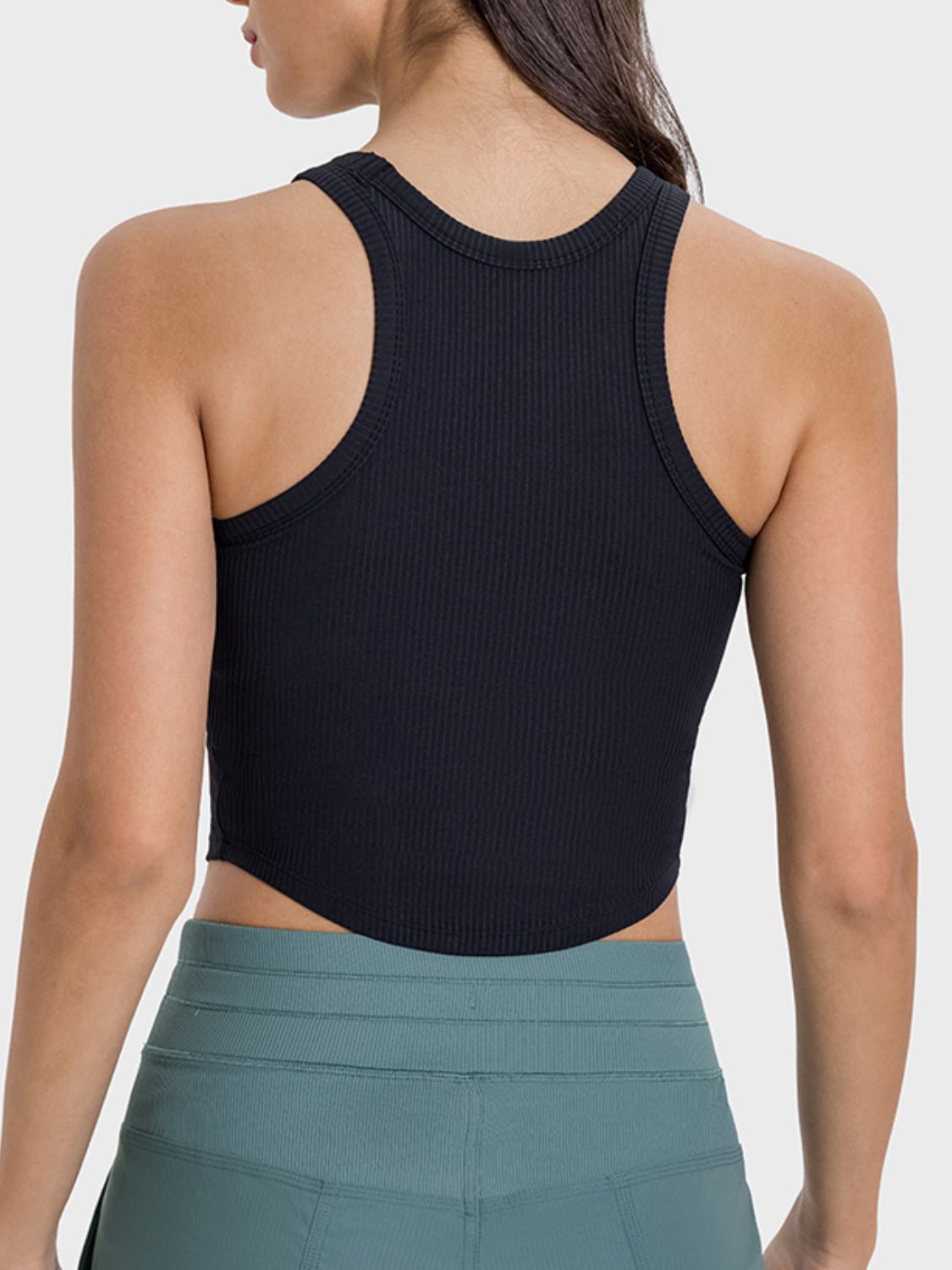 Crew Neck Ribbed Racerback Active Tank