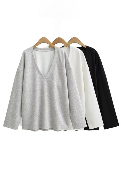 V-Neck Sweatshirt & Bra