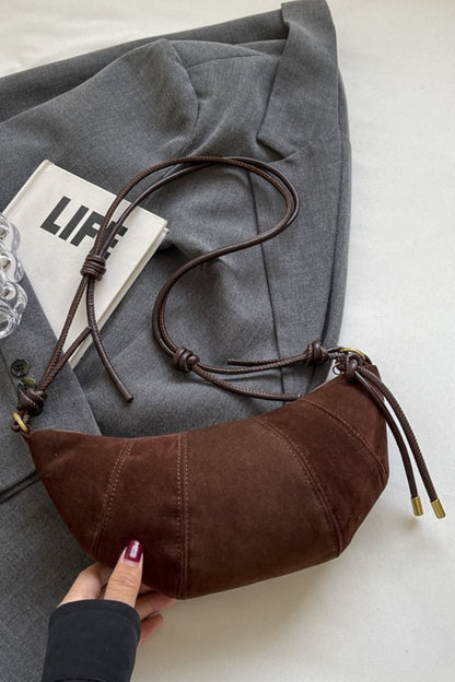 Croissant Suede Shoulder Bag