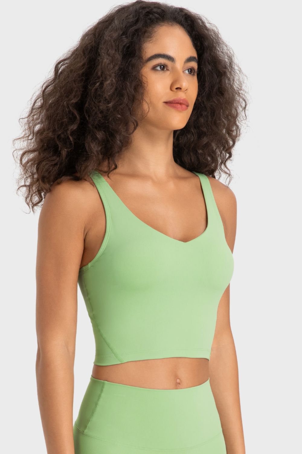 V-Neck Crop Sports Bra