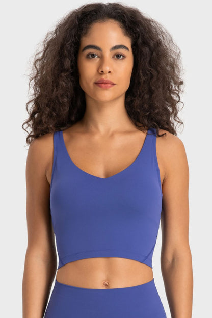 V-Neck Crop Sports Bra