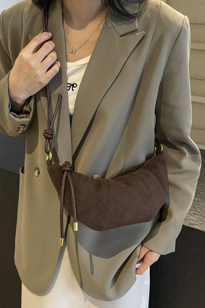 Croissant Suede Shoulder Bag