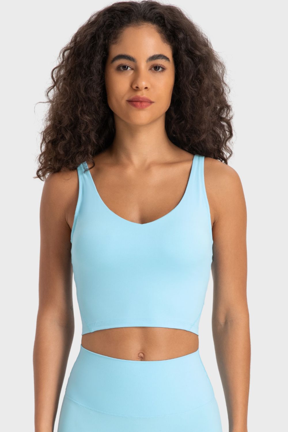 V-Neck Crop Sports Bra