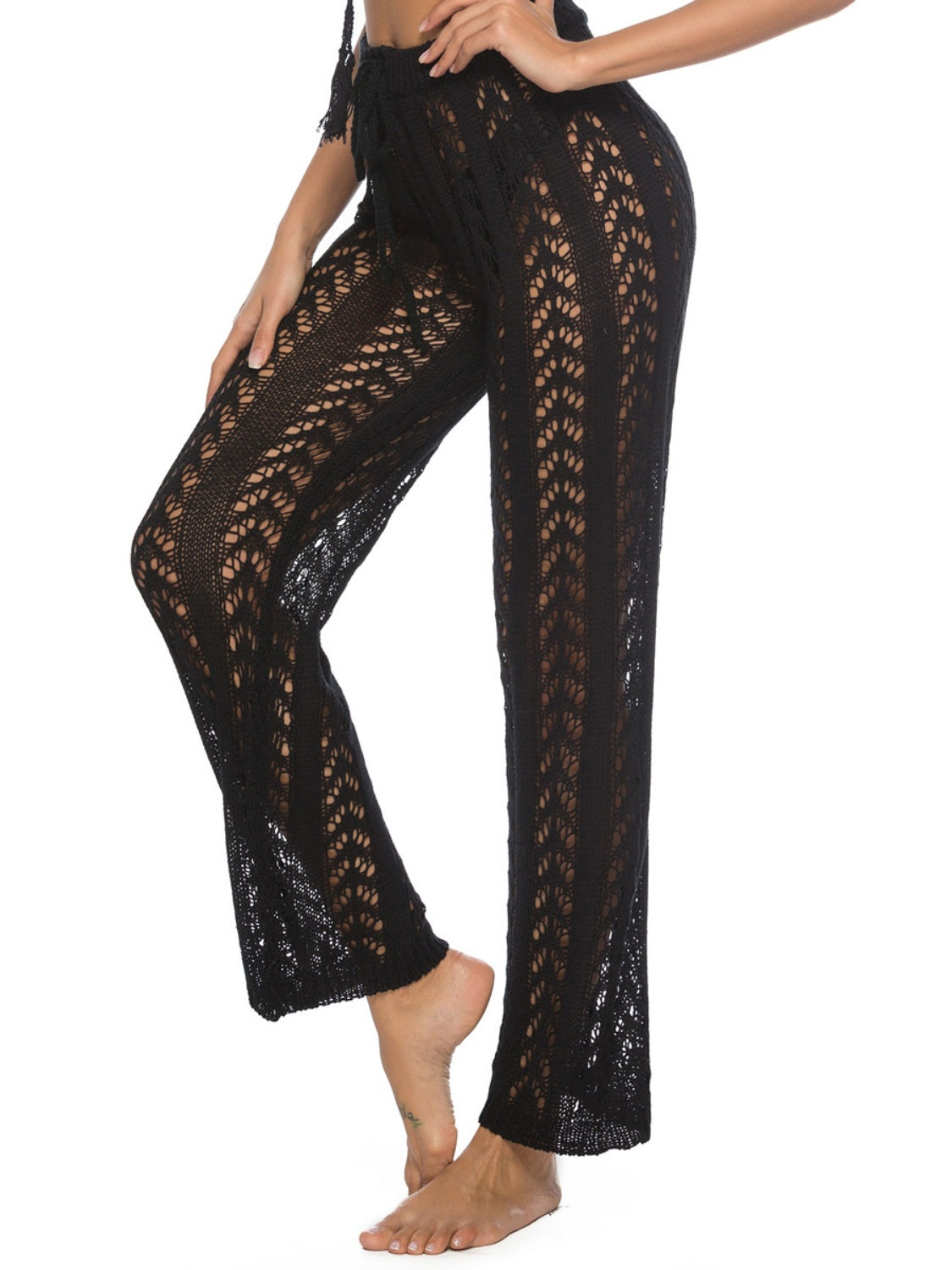 High Waist Sheer Woven Pants