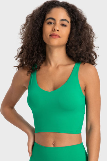 V-Neck Crop Sports Bra