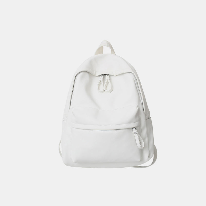 Vegan Leather Zip Backpack