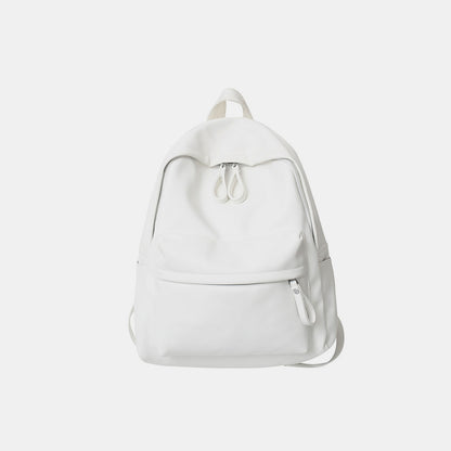 Vegan Leather Zip Backpack