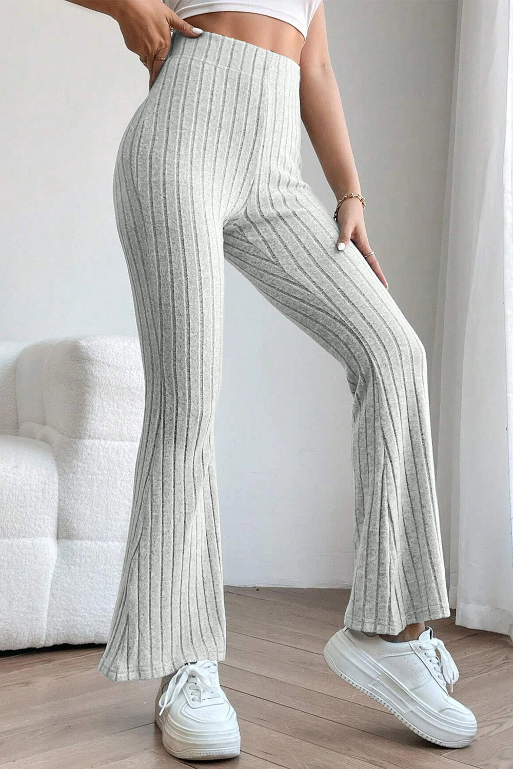 Bae Ribbed High Waist Flare Pants