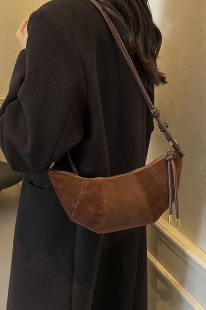 Croissant Suede Shoulder Bag