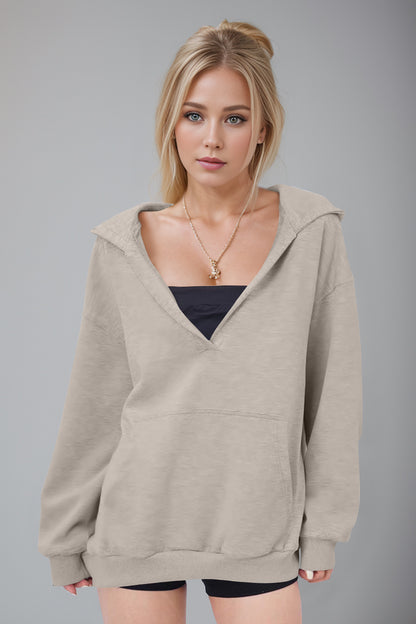 V-Neck Oversized Hoodie